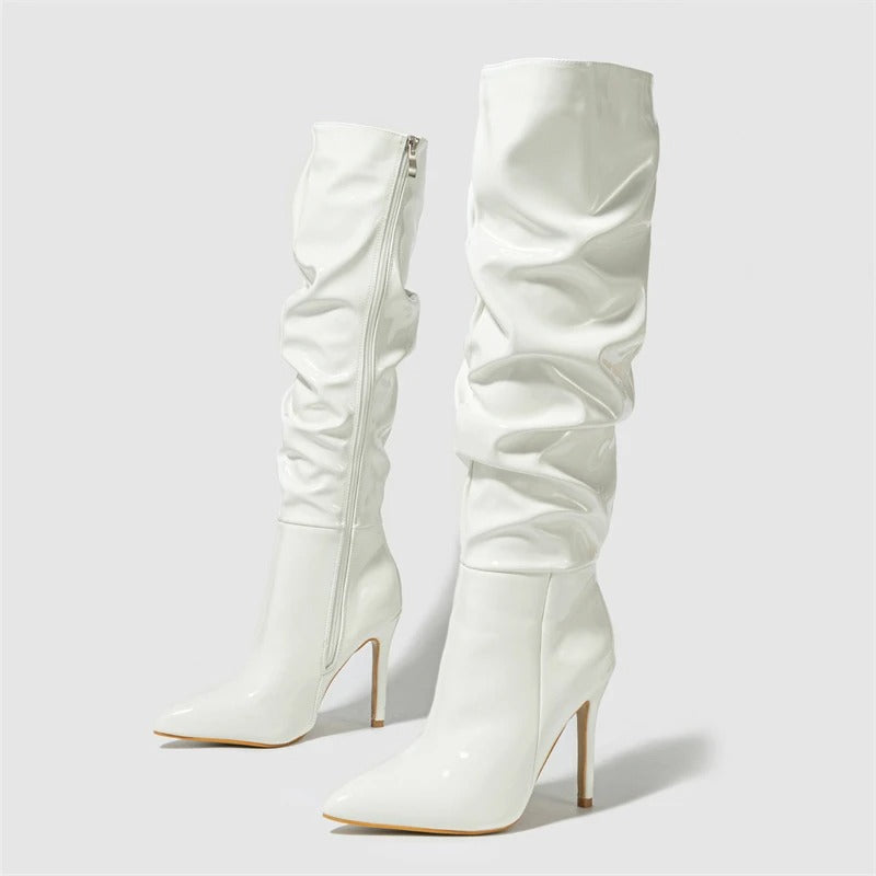 Vrouwen Over De Knie Laarzen Leder Stijl