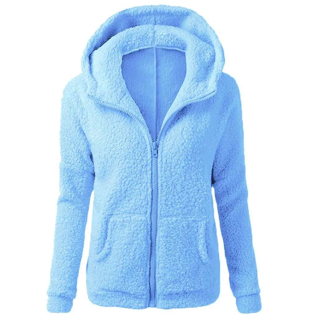 Winter fleece jas met capuchon voor dames