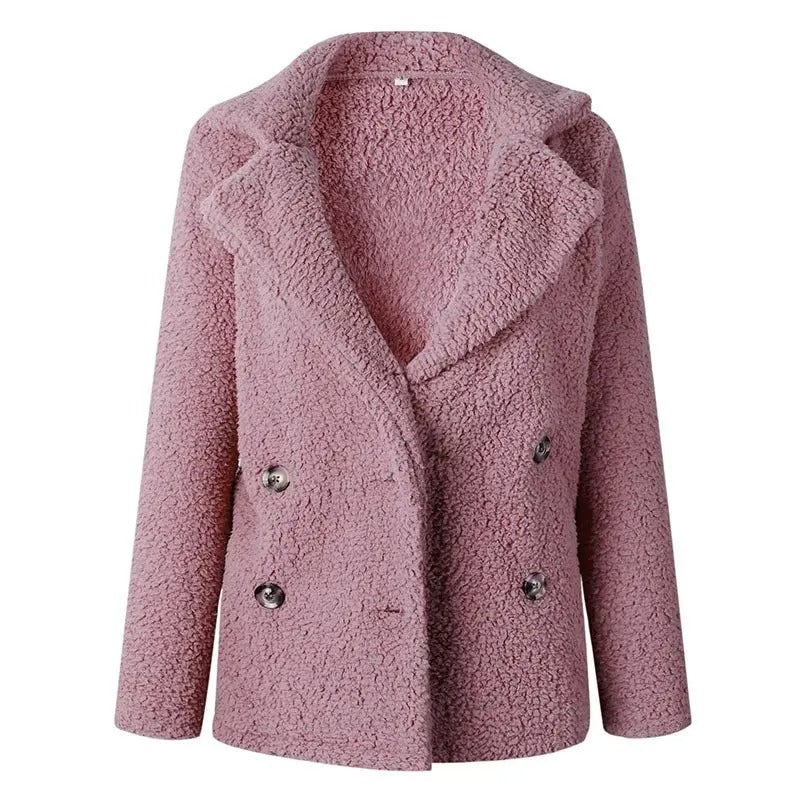 Teddy Coat met twee rijen knopen voor dames