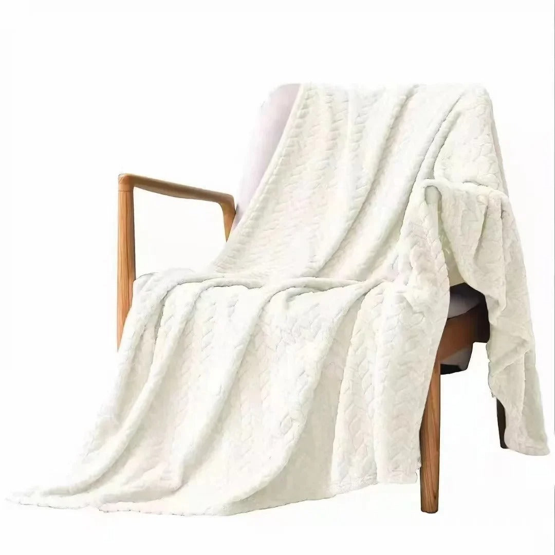 Koraal fluwelen deken