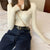 Dames Knoop O-hals Gebreide Pullover