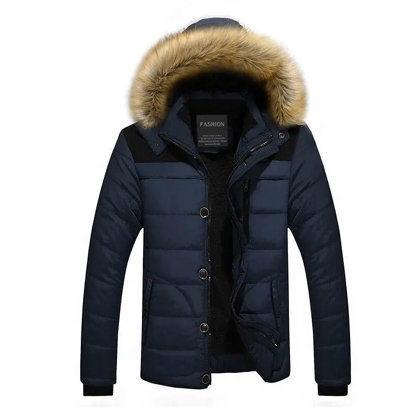 Fleece Bont Dons Katoenen Winterjas voor heren