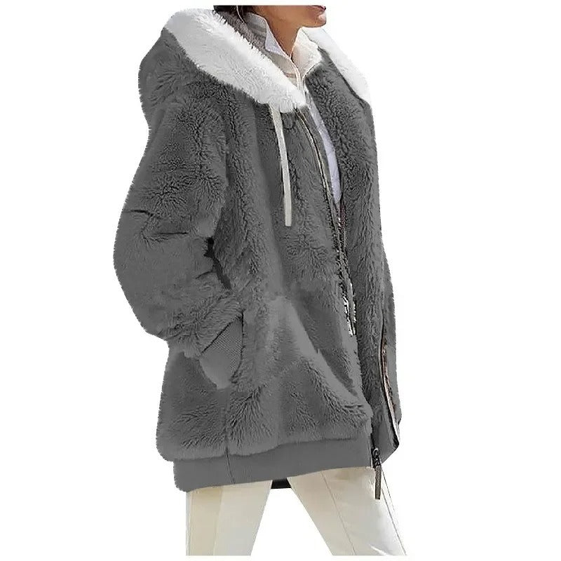 Fleecejack met capuchon voor dames