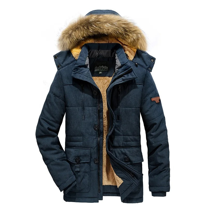 Warme winterjas voor heren met capuchon