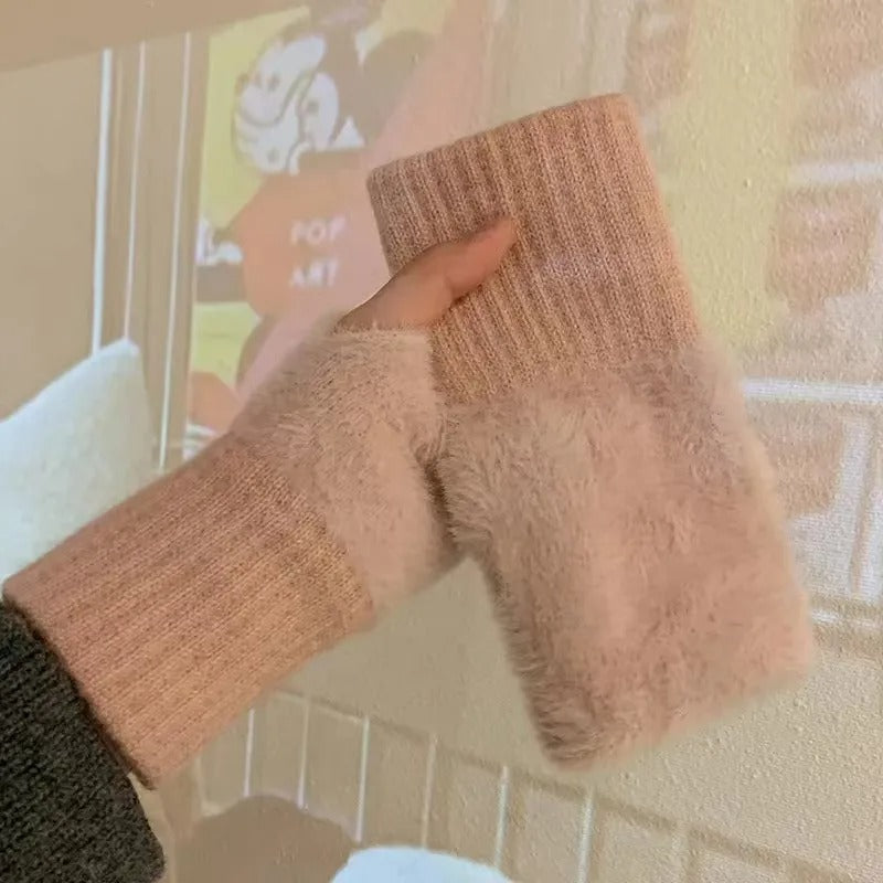 Halve Vinger Fleece Handschoenen
