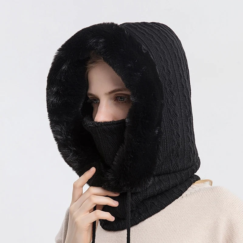 Vrouwen Gebreide Bontmuts Maskerset