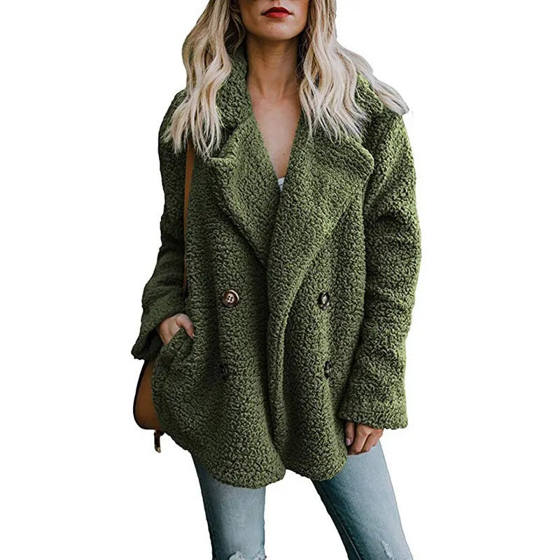 Dames oversized fluffy fleece jas