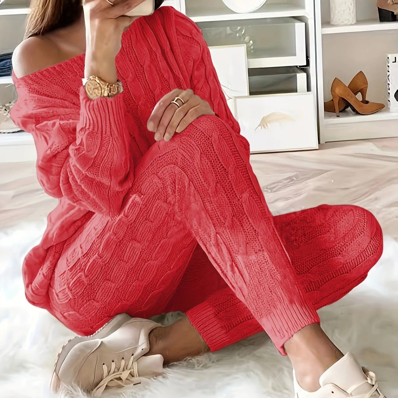 Gebreide trui & broek voor dames