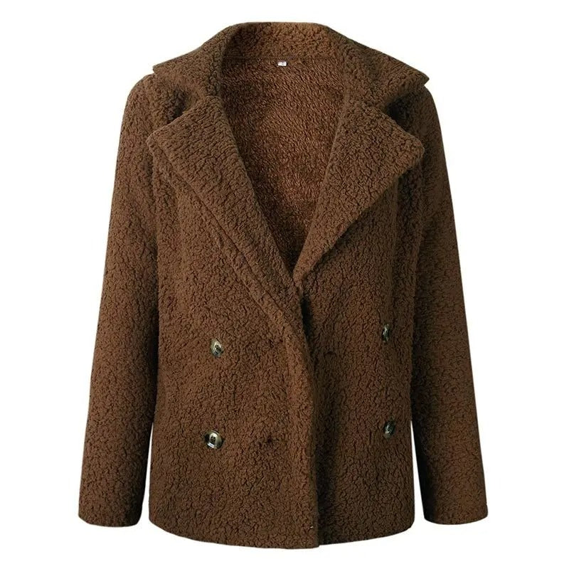 Teddy Coat met twee rijen knopen voor dames