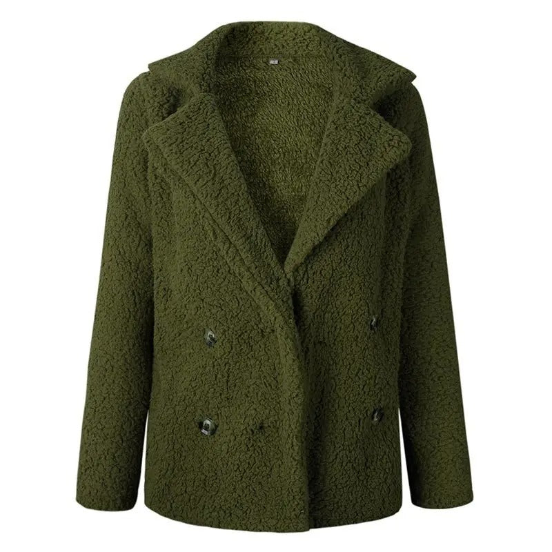 Teddy Coat met twee rijen knopen voor dames