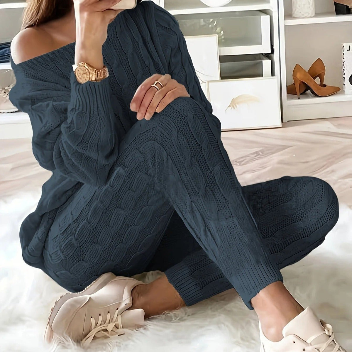 Gebreide trui & broek voor dames