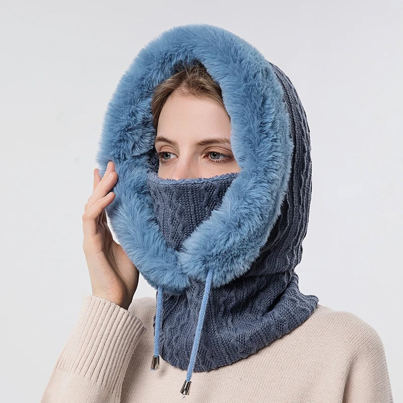 Vrouwen Gebreide Bontmuts Maskerset