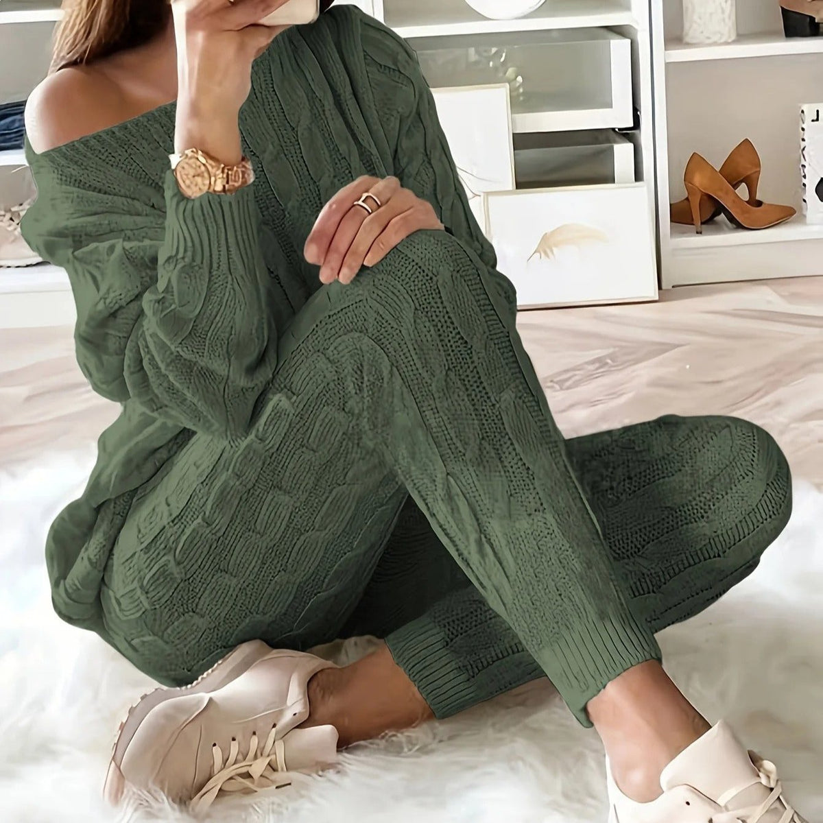 Gebreide trui & broek voor dames