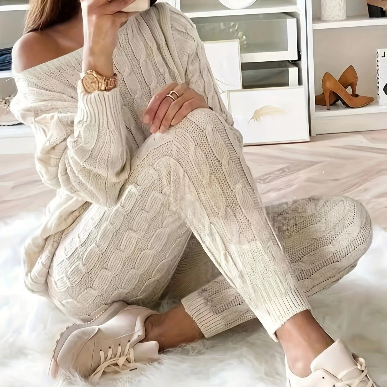 Gebreide trui & broek voor dames