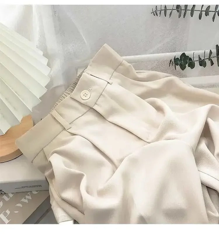 Elastische damesbroek met hoge taille