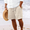 Casual shorts voor heren met gestreepte jacquardkoord