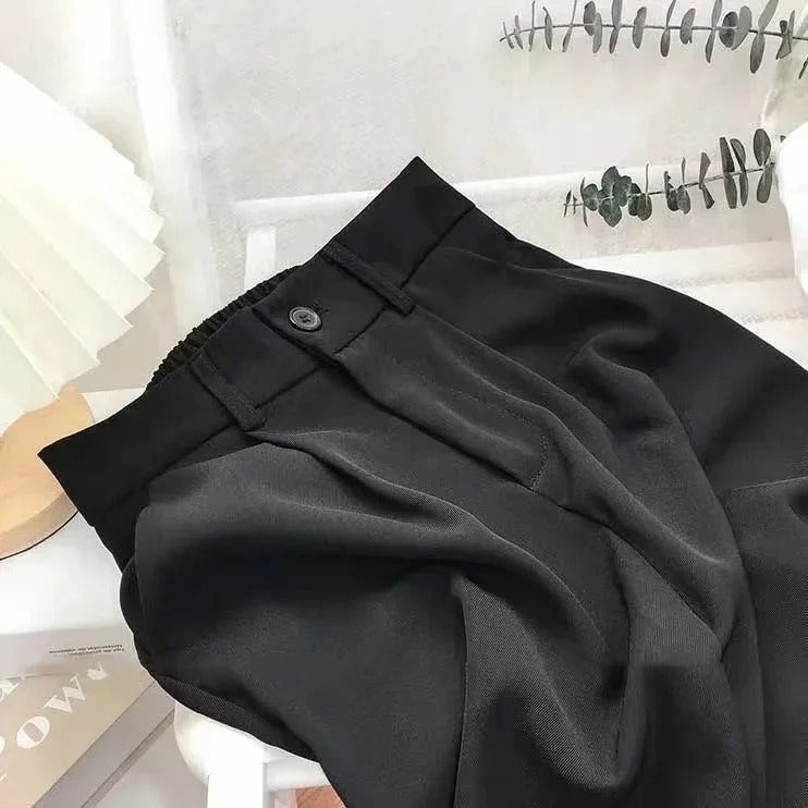 Elastische damesbroek met hoge taille