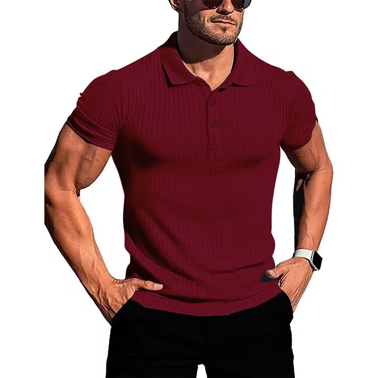 Heren Slim Knit Poloshirt