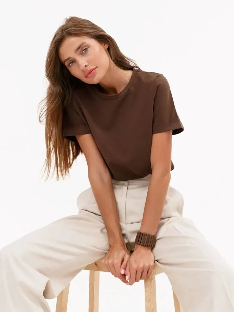 Basic Katoenen T-shirt voor Dames