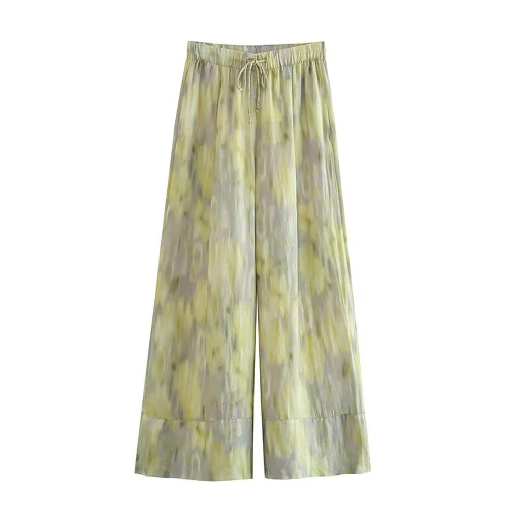 Dames vintage bedrukte broek