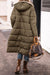 Dames Lange Pufferjakke Zwart Pelsvoering Polyester-5