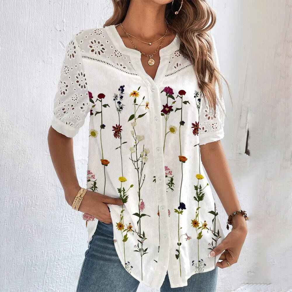 Dames Blouse Met Speelse Print En Perfecte Pasvorm 1