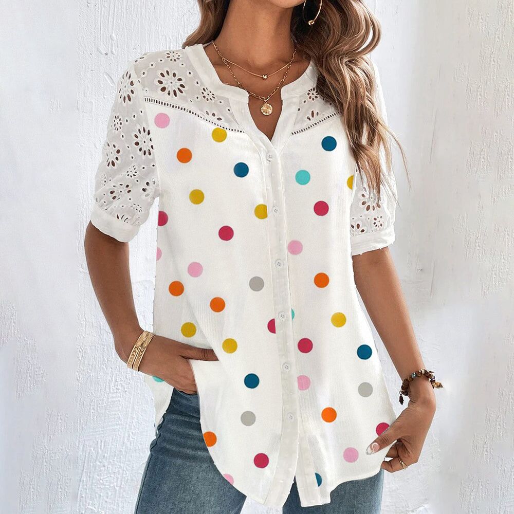 Variant image for Dames Blouse Met Speelse Print En Perfecte Pasvorm-57