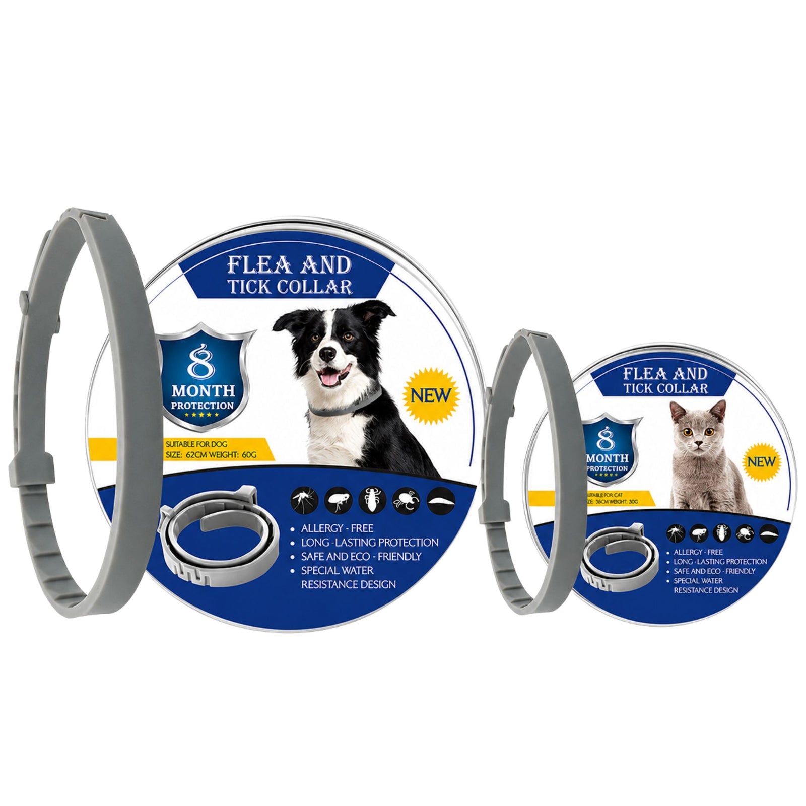 Vlooien- en tekenhalsband Voor Honden en Katten