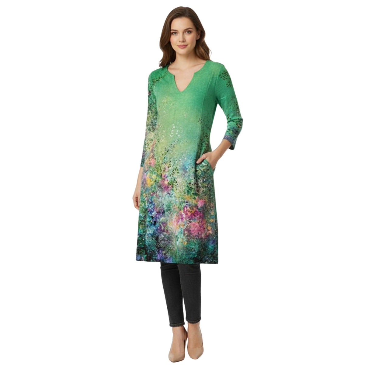 Vrouwen Midi-Jurk Bloemige Print Casual Stijl
