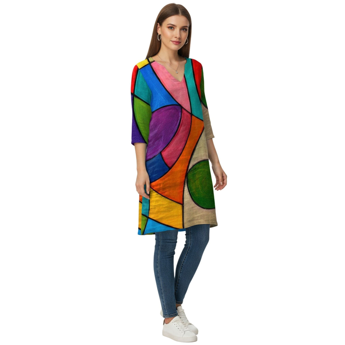 Vrouwen Midi-Jurk Bloemige Print Casual Stijl
