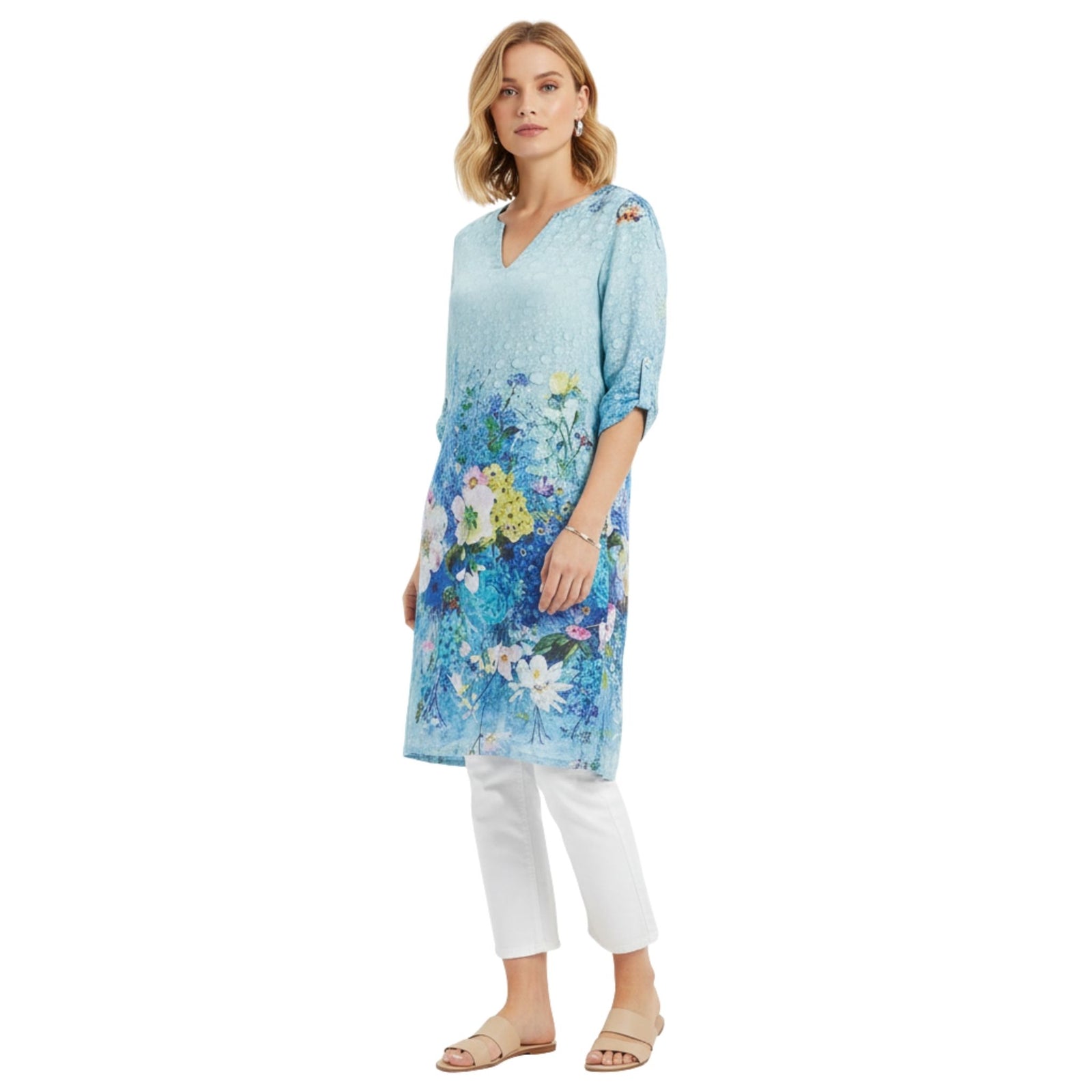 Vrouwen Midi-Jurk Bloemige Print Casual Stijl