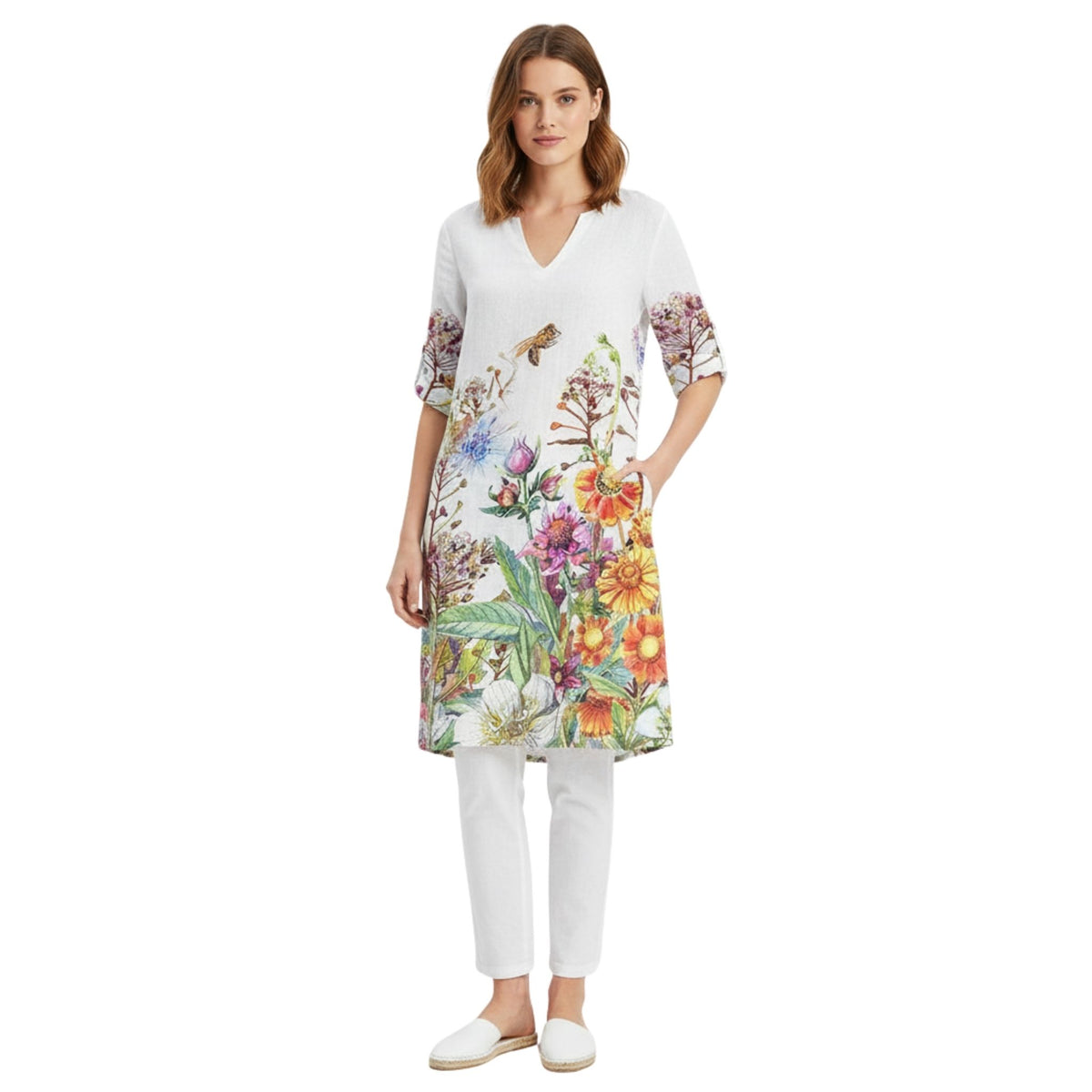 Vrouwen Midi-Jurk Bloemige Print Casual Stijl