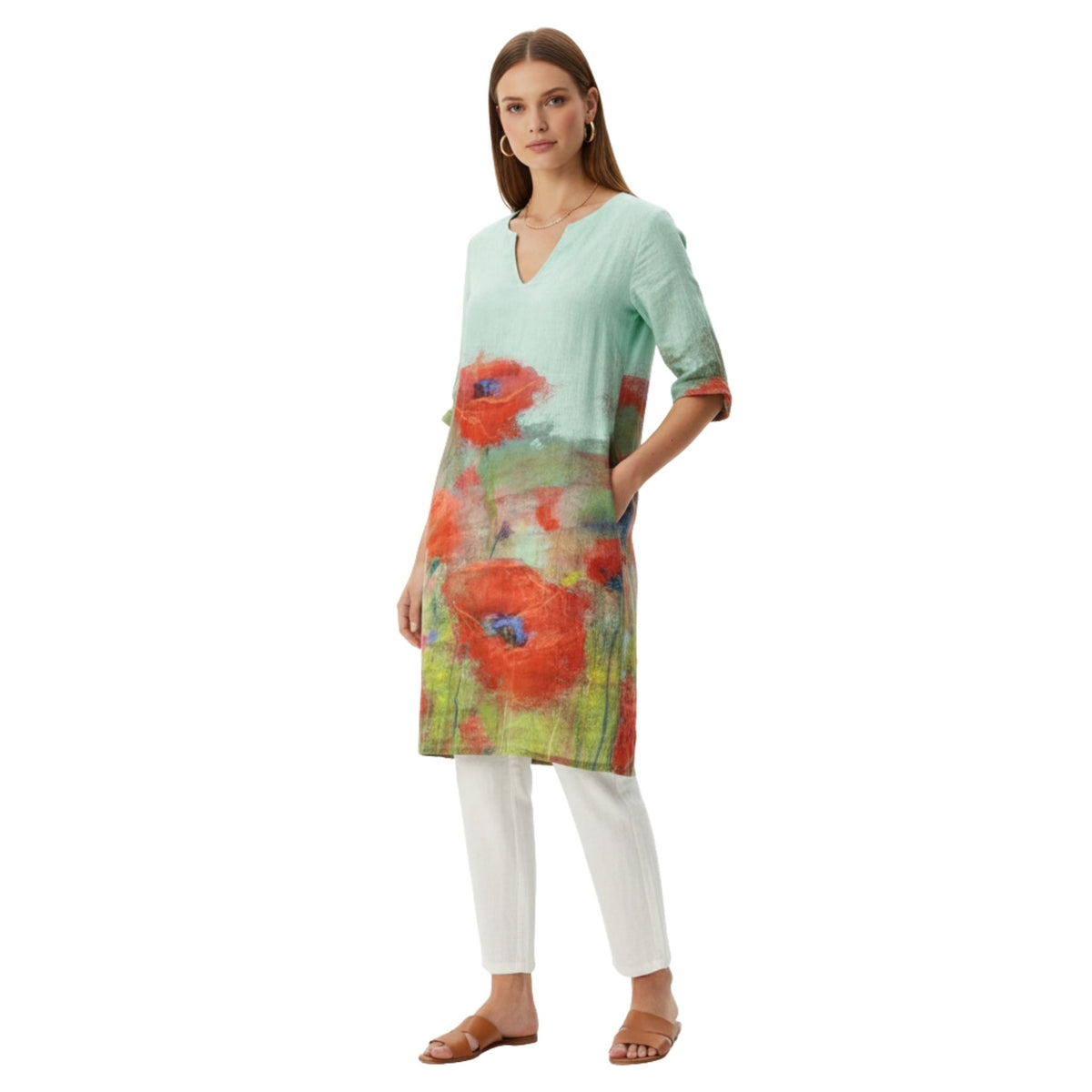 Vrouwen Midi-Jurk Bloemige Print Casual Stijl