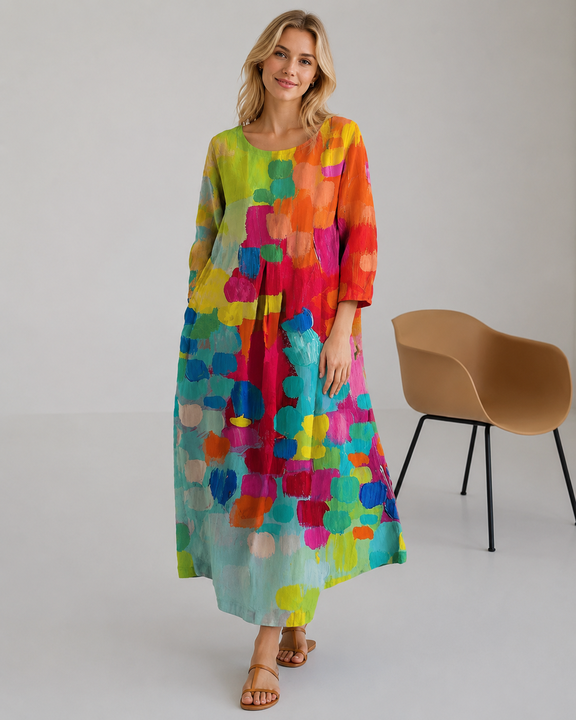 Vrouwen Zomerjurk Kleurvol Bedrukt