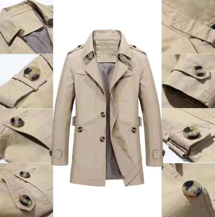 Winterjas Windjack heren Trenchcoat