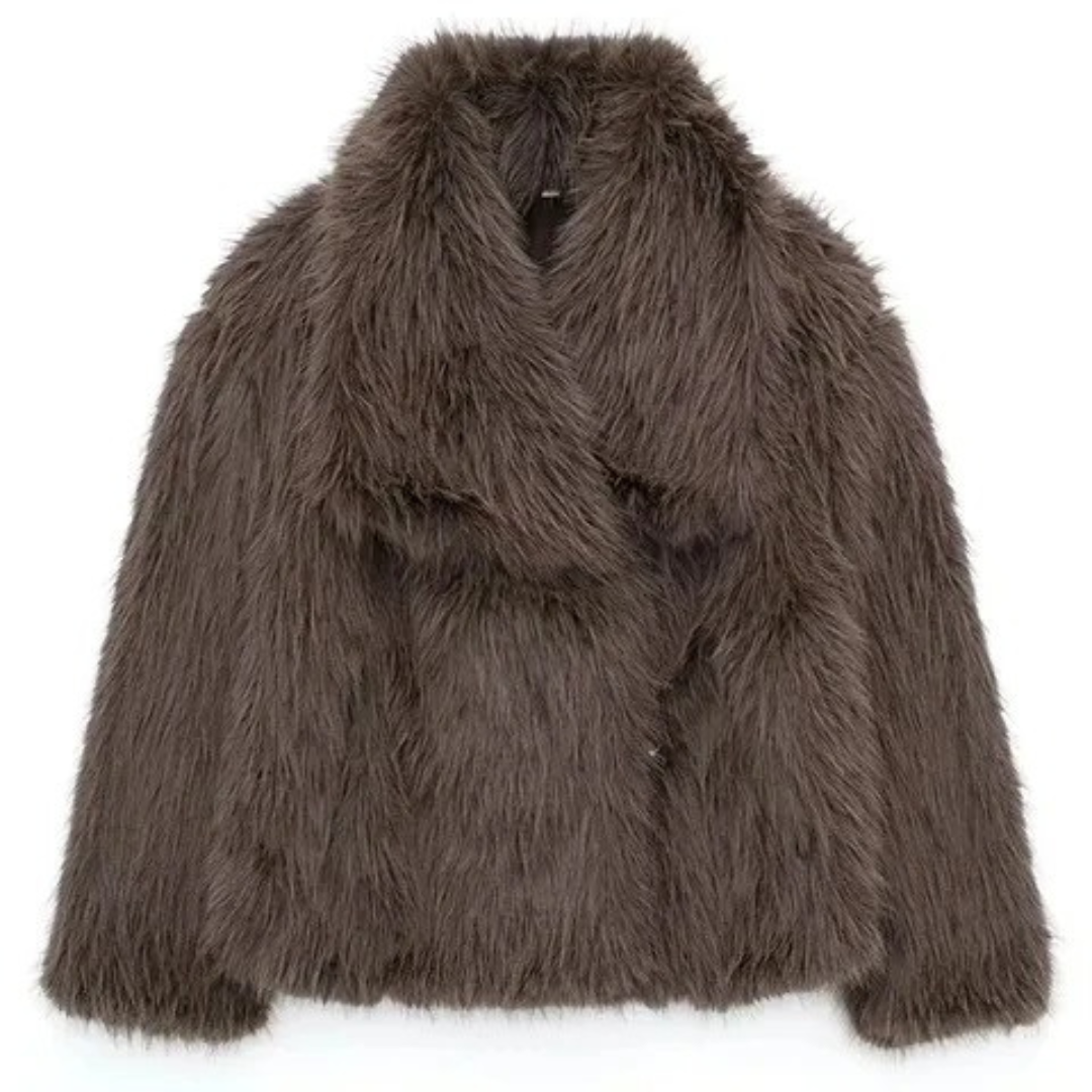 Warme pluche bontjas voor dames