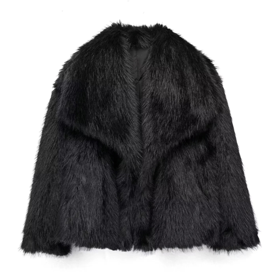 Warme pluche bontjas voor dames