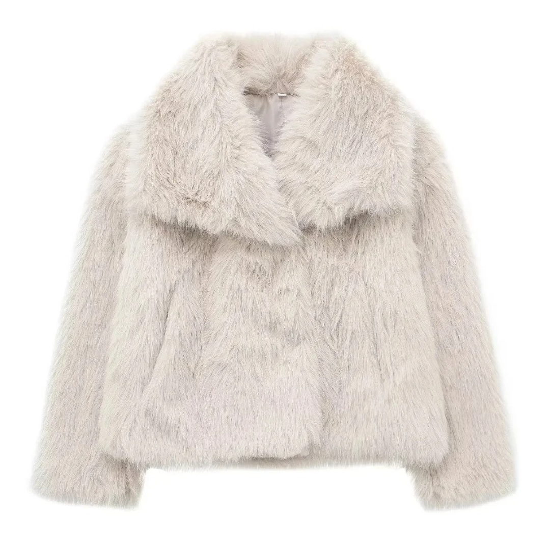 Warme pluche bontjas voor dames