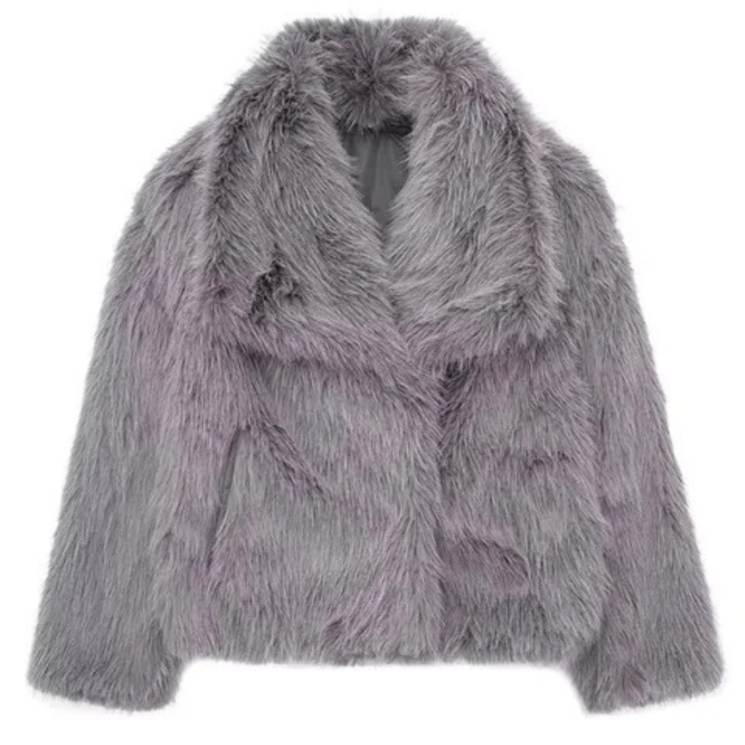 Warme pluche bontjas voor dames