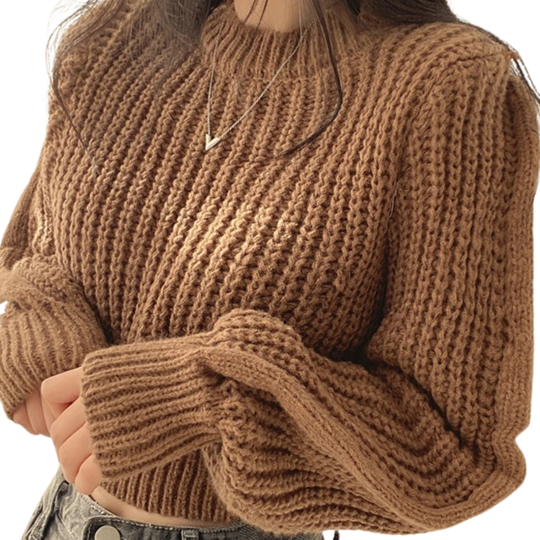 Dames losse vintage gebreide stijl trui