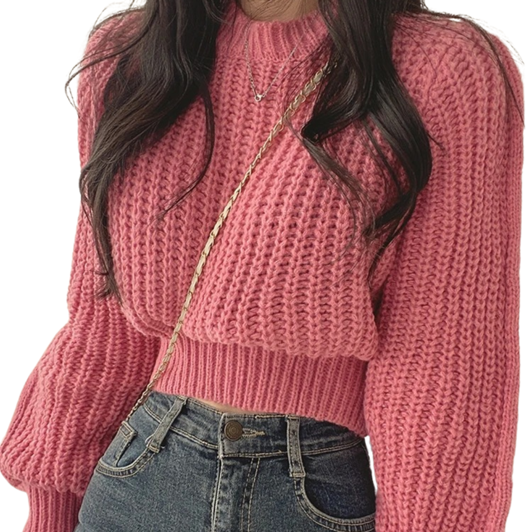 Dames losse vintage gebreide stijl trui