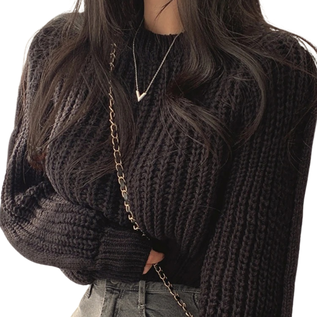 Dames losse vintage gebreide stijl trui