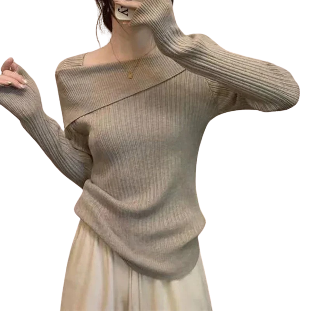 Dames off-shoulder gebreide trui