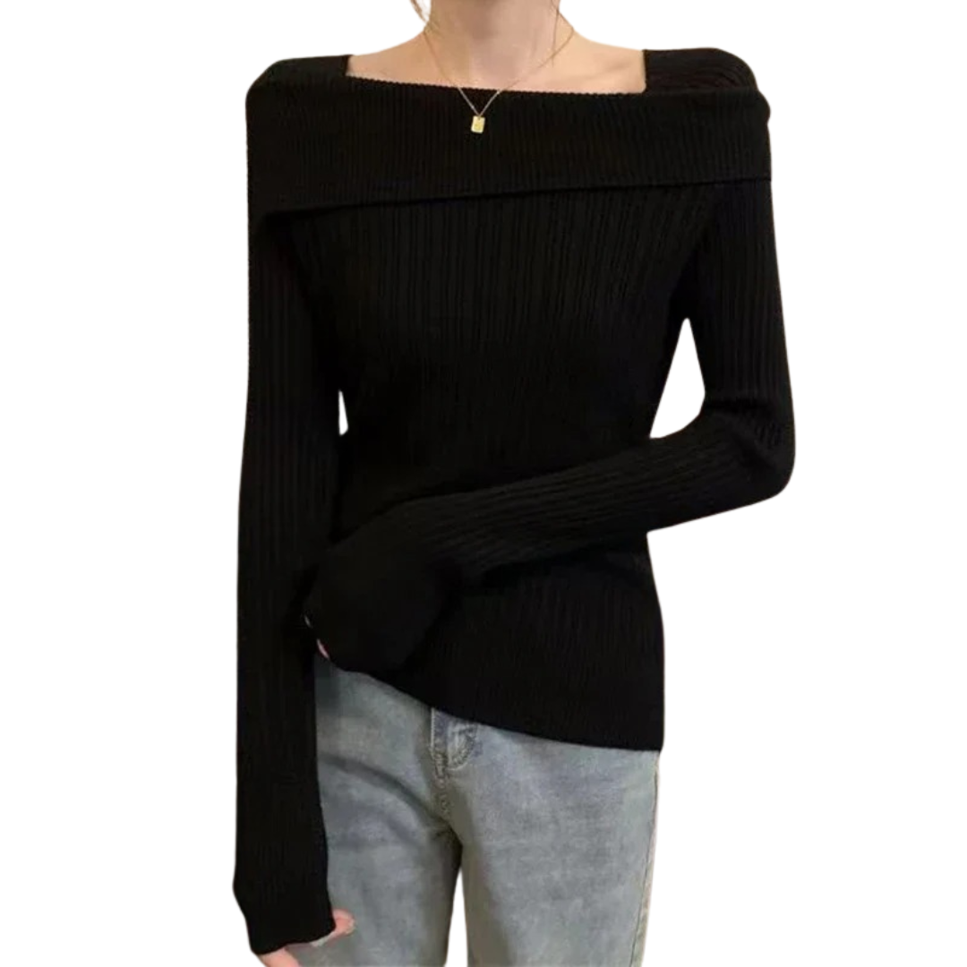 Dames off-shoulder gebreide trui