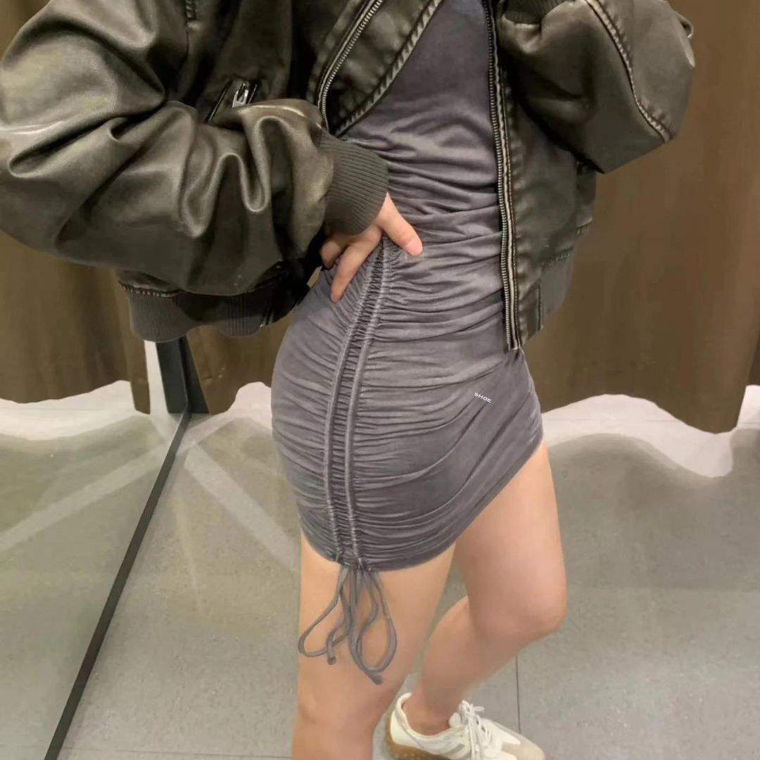 Dames motorjack met ritssluiting