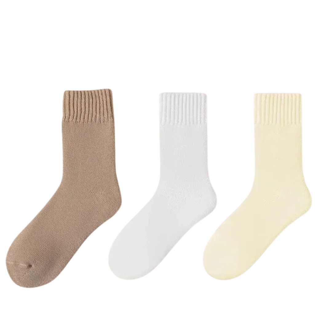 3 paar dikke wollen damessokken