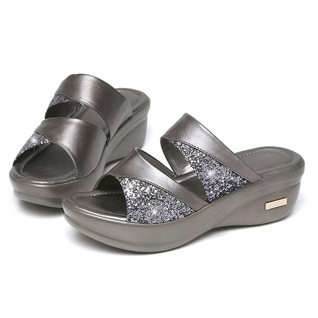 Vrouwen Effen Kleur Glittersandalen