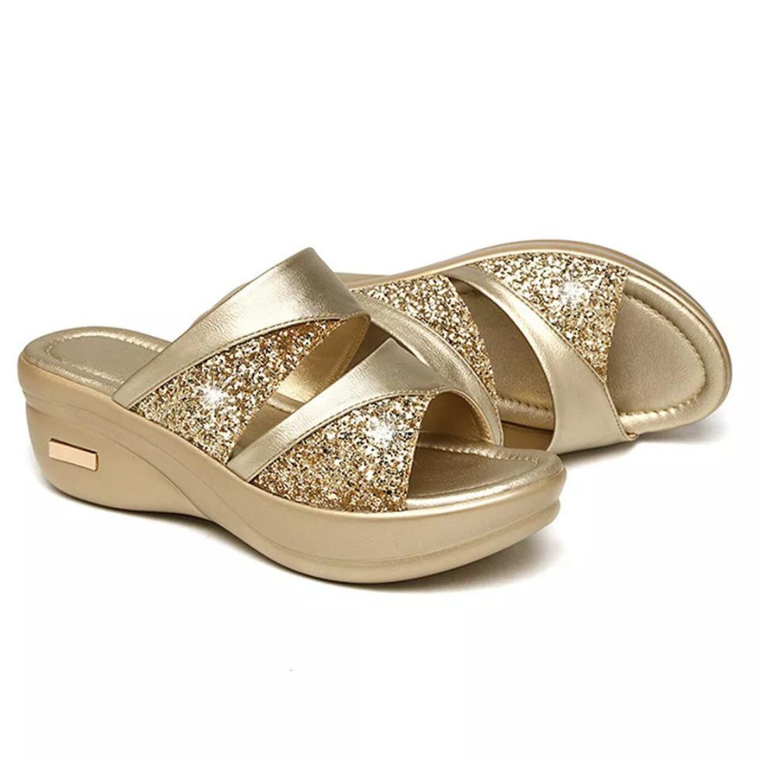 Vrouwen Effen Kleur Glittersandalen