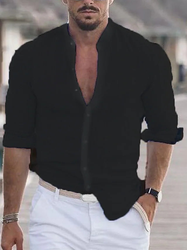 Variant image for Heren Linnen Shirt Casual Ademend 100% Linnen-4