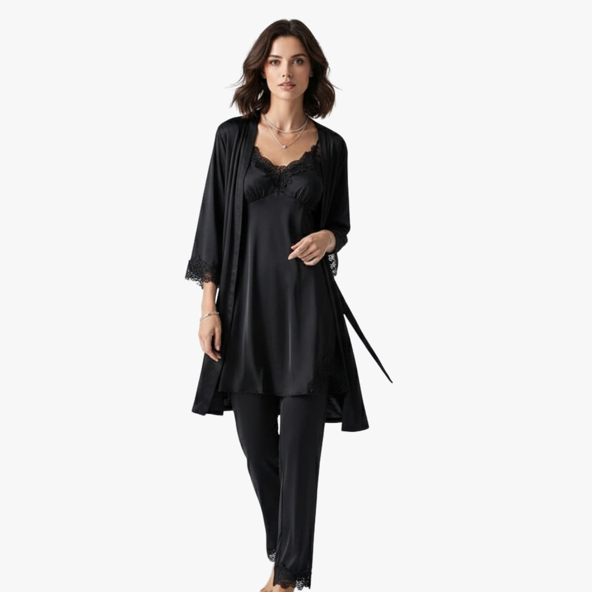 Zachte Zijde-look Stijl Pyjamaset